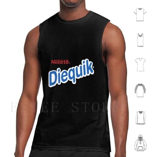 Need To Diequik Tank Tops Vest Sleeveless Nesquik Parody Need Diequik Depression Sad Harakiri Suicide Negative Fun Joke