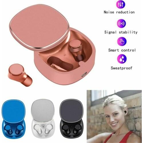 Bluetooth Earphones Mini In ear Wireless Headset Touch Control Noise Reduction TWS Earbuds with Mic Charging Box for iOS Android
