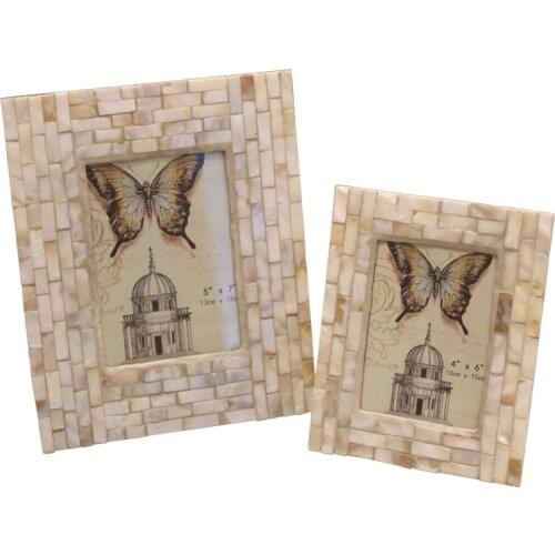 Fashionable Handcrafted Seashell photo frame Seashell Picture Photo Frames YSPF-010