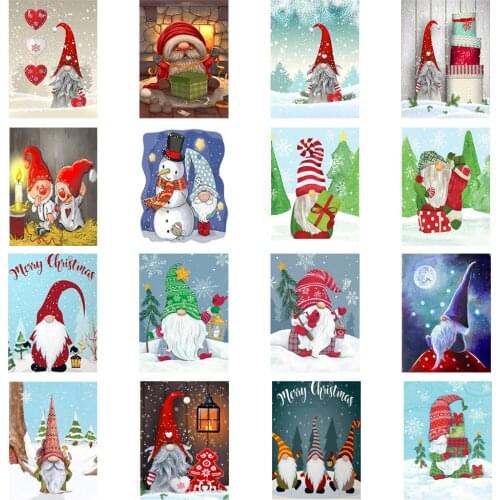 Cartoon Goblin Christmas Hand Painted Oil Paint By Numbers Home Christmas Decor Hanging Painting Frameless Digital Painting