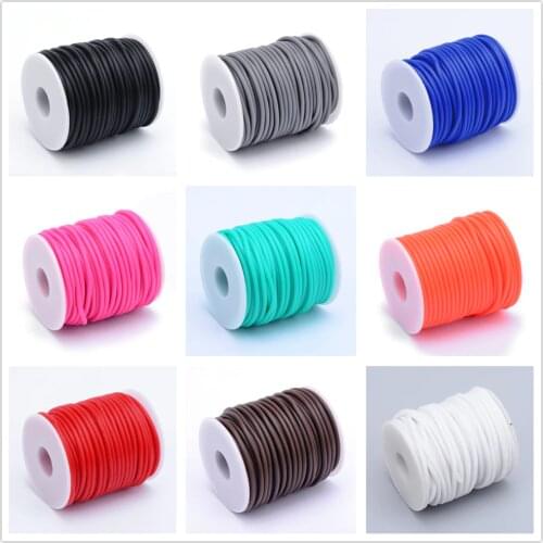 2mm 3mm 4mm Hollow Pipe PVC Tubular Rubber Cord Thread String Wrapped with White Plastic Spool Jewelry Findings F80