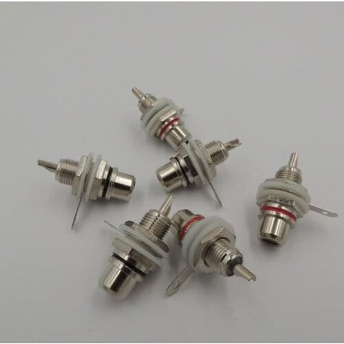 Silver Plated RCA Female Jack Socket Panel Mount Chassis Audio Terminal Connectors for Phono HiFi DIY