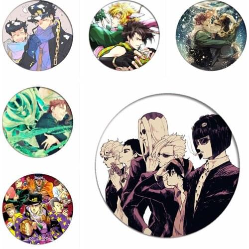 JoJos Bizarre Adventure Backpack Badges Jotaro Kujo Cartoon Brooch Icon Anime Cosplay Collection Toys Breastpin for Clothing