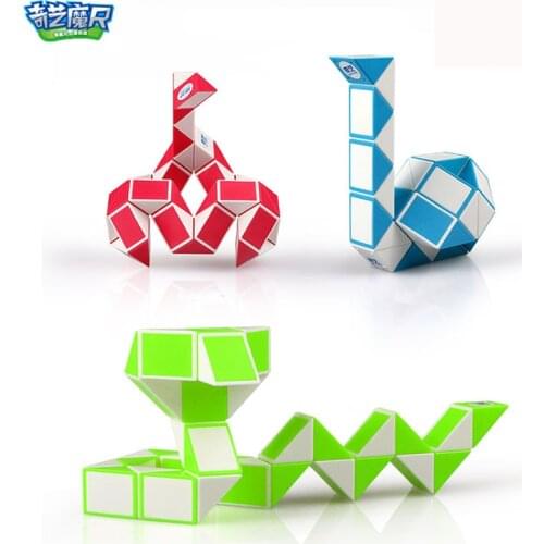 Qiyi 24 and 36 Segments Magic Rule Snake multi-color 3d puzzle fidget gam Fidge Cube Twist Transformable Kid Puzzle Toy