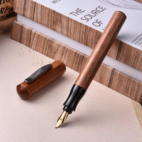 Handmade Calligraphy Pen 0.5mm Carpenter Solid Wood Ebony Fountain Pen Calligraphy Pen