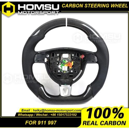 Custom alcantar carbon fiber steering wheel For porsche 997 911 racing steering wheel convertible