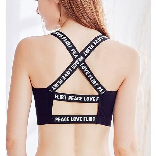 Sexy Women Crop Top Cropped Padded Bra New Fashion Female Tanks Tops Bras for Womens Fitness Stretch Tanks Cross Back Bras Vest