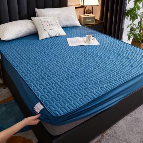Blue Children Waterproof Folding Mattress Cover Protector Washable Fitted Sheet Bedsheet Bedspread Pillowcase 200x220x30cm