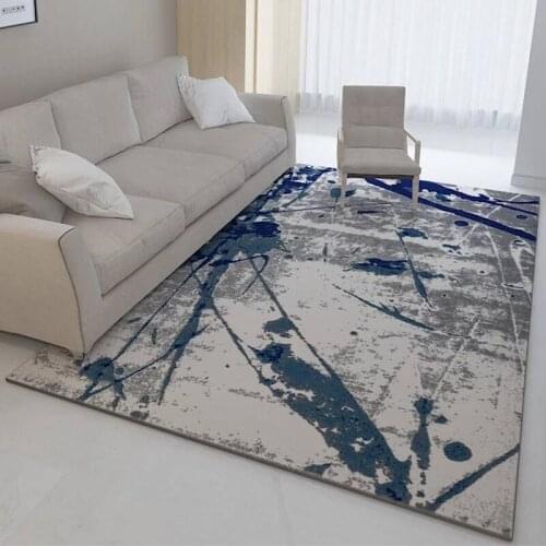 Nordic Modern Abstract Gray Gold Curve Pattern Crystal Velvet Carpet Carpets For The Living Room Bedroom Area Rugs