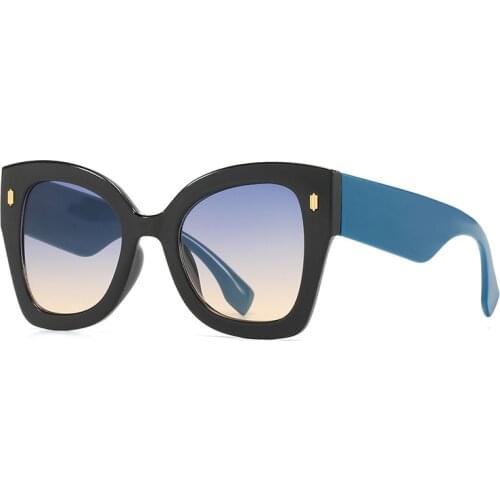 Cat Eye Sunglasses Women Oversize Fashion New Vintage Shades Men Brand Female Luxury Sun Glasses UV400 Eyewear Black Blue Pink
