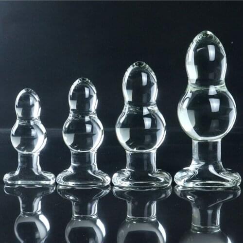 Glass Big Pull Bead Anal Plug Huge Anal Dilator Butt Plug Big Anal Glass Dildo G Point Stimulator Big Anal Sex Toy For Men Women