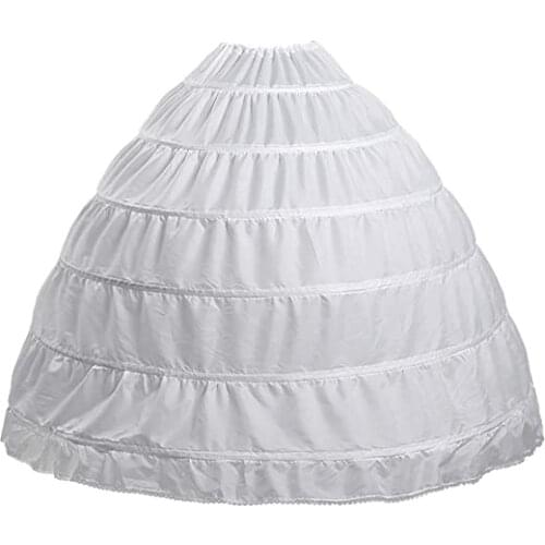 Full A-line 6 Hoop Floor-Length Bridal Dress Gown Slip Petticoat
