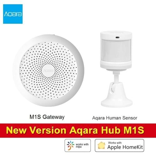 Bundle Aqara smart Hub Gateway With Human Body Sensor PIR Motion Sensor RGB Led Night Light Wireless Wifi Zigbee For Mi Home App