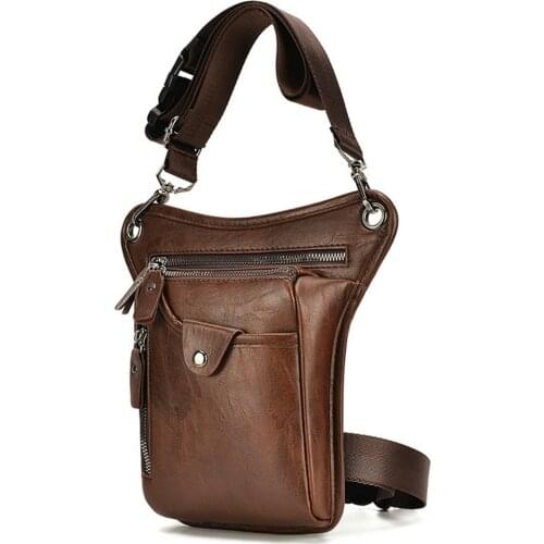 Vintage Leather Waist Pack Drop Leg Bag for Men Women Belt Hip Bum Bag Multi-Purpose Motorcycle Bike Outdoor Hiking Camping