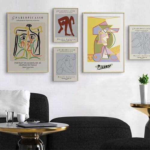 Vintage Abstract Pablo Picasso Exhibition Poster Canvas Painting Museum Print Wall Art Picture Gallery Living Room Home Decor