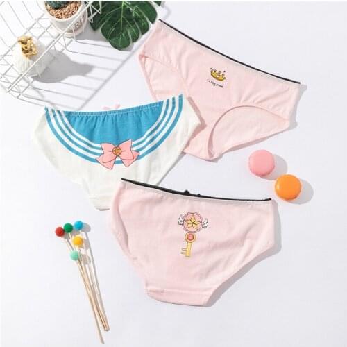 College wind Anime Card Captor Sakura Cosplay sweet and lovely series of comfortable cotton waist underwear femal
