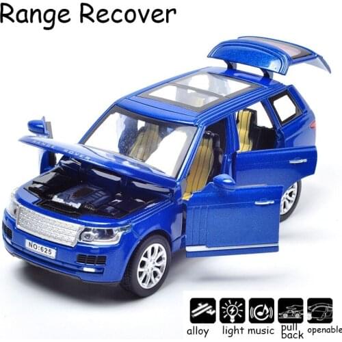 1:32 Land Off-Road Rover metal car model 7 Seats Vehicle Sound And Light Alloy Pull Back Toy Car Toys for Children Model Car