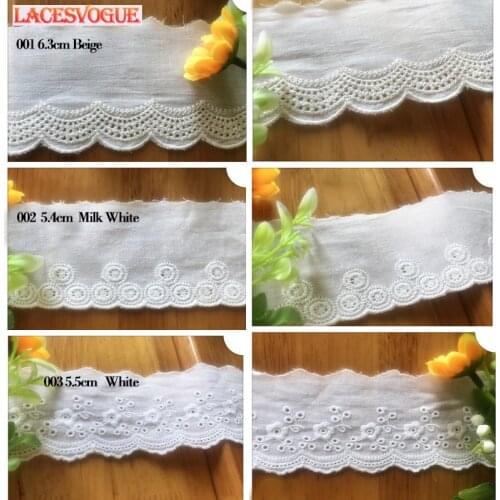 14 yards 5cm Cotton embroidery lace fabric Garment needlework sewing Patchwork DIY Handmade accessories Clothes decoration 761