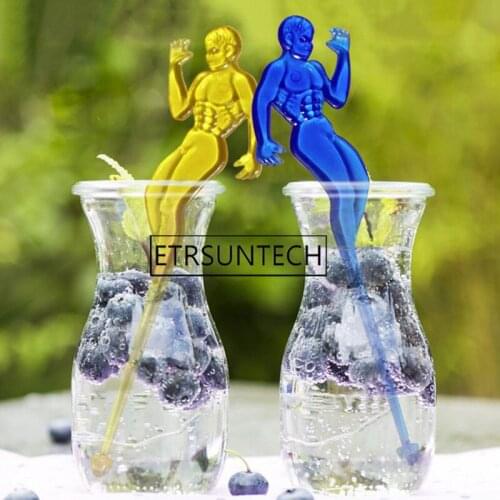2000pcs Muscle Man Lady Shape Cocktail Swizzle Sticks Drink Wine Stirrer Coffee Tea Muddler Puddler Bar KTV Party Decoration