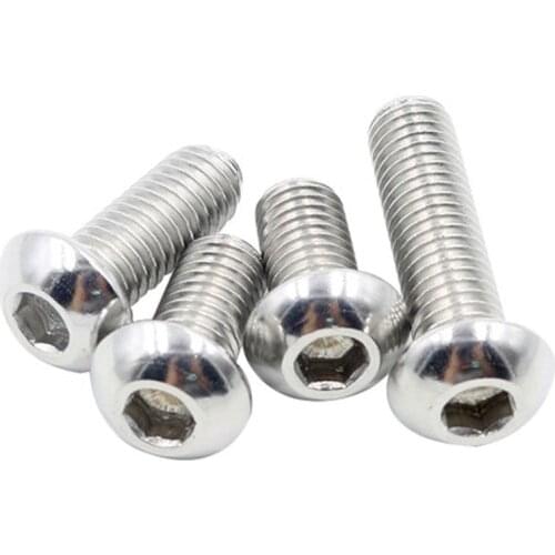 3pcs M10 Allen screw Round Pan head bolt Truss Hex Socket Mechanical screws 304 stainless steel 12mm-140mm length