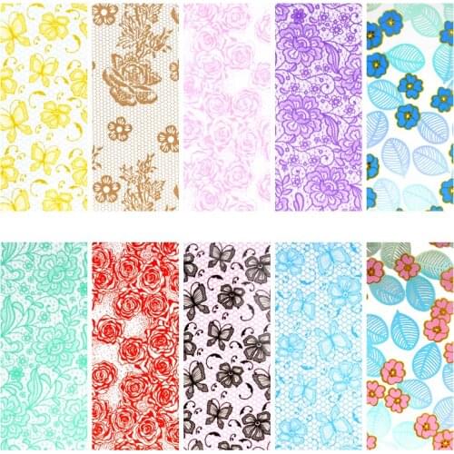 4*100cm 10Roll/ Box Foil Transfer Stickers Nails Art Decorations Decals Foil For Manicure Sliders Print Nail Stencil Design NZ07