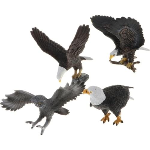 4Pcs Plastic Bird Action Figure Model Toy Set for Kids Children Gift Home Décor