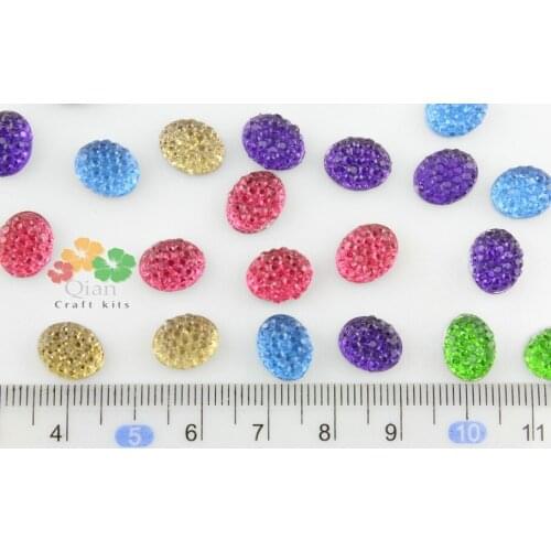 500pcs Assorted Color Oval Resin Flat Back Rhinestones 8MM x 10MM 3D Crystal Bling studded rhinestone gem Decoden