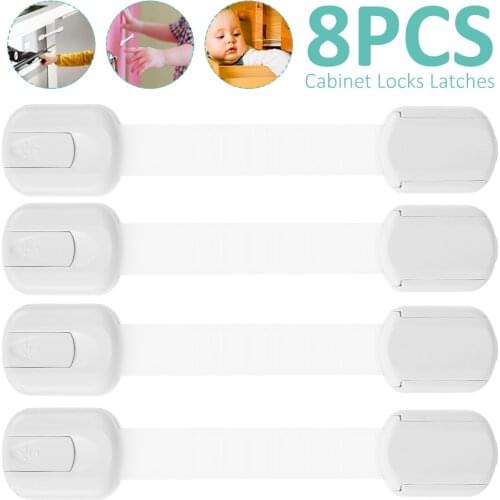 8 pcs Child Lock Protection Safety Cabinet Lock For Childrens Safety Kids Safety Protection Drawer Cabinet Toilet Safety Lock