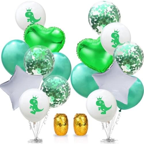 9pcs/set Catoon Dinosaur Heart Star Balloons DIY Latex Foil Confetti Ballons Kids Birthday Party Baby Shower Home Garden Decor