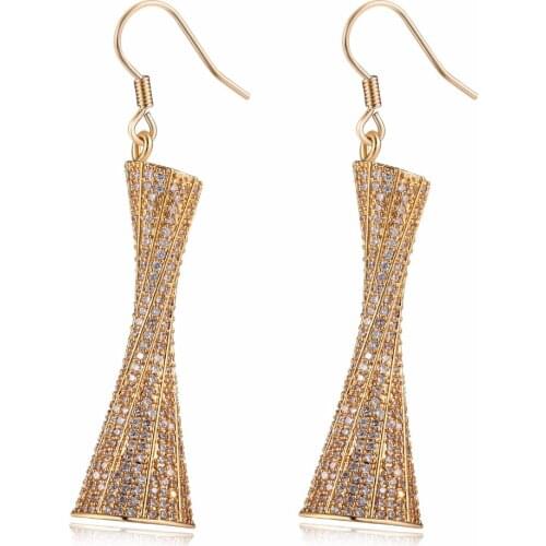GrayBirds Party Jewelry Gold-color Copper With AAA Cubic Zirconia Luxury Gift Spike Earrings For Lady BDE001