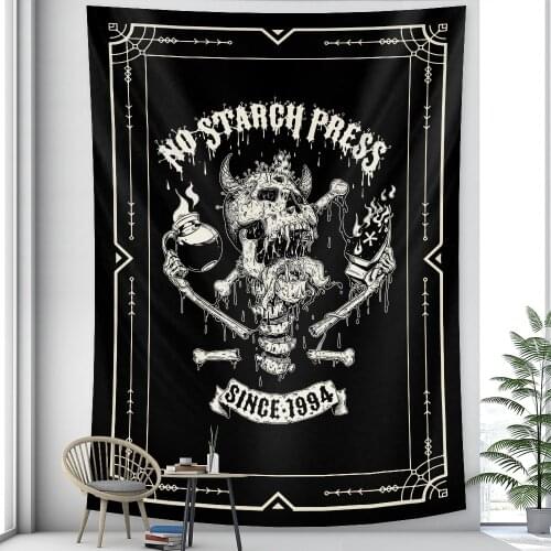 Black and white Tarot psychedelic scene home decoration tapestry witchcraft tapestry Hippie Bohemian decoration Datura sheet