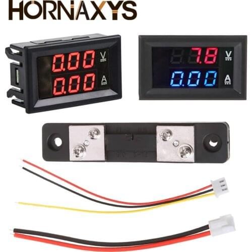 Mini Digital Voltmeter Ammeter DC 0-100V/ 7-110V 50A Amp Volt Voltage Current Meter Detector Tester 0.28" Dual LED Display Gauge