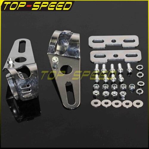 For Harley Honda Yamaha Universal Motorcycle 35mm-54mm Headlight Head Light Mount Brackets Fork Holder