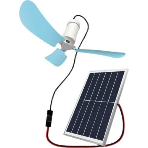 Solar Panel Fan DC 5V 6W 10W Can Charge Phone Electric Portable Mini Fan Adjustable Speed Hiking Camping Outdoors Fishing