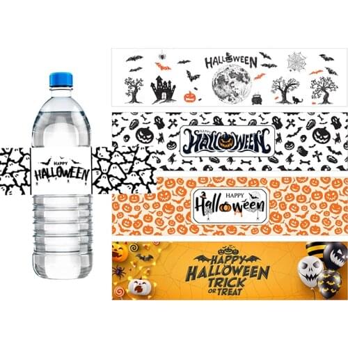 Halloween Water Bottle Labels Stickers Seal Sealing Sticker Happy Halloween Party Decoration