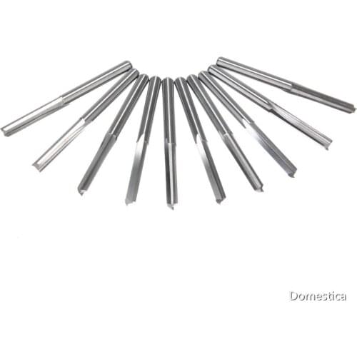 4MM Double-Edged Straight Groove Tungsten Steel Milling Cutter 6X22 Manual Milling Machine Tools Shank Diameter 10PCS/Set