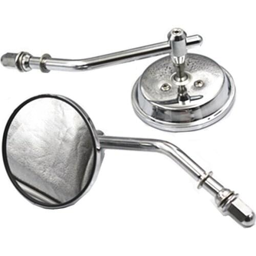Chrome Motorcycle 8MM Round RearView Mirrors For Harley Breakout Electra Glide Heritage Softail Chopper Cafe Racer Touring