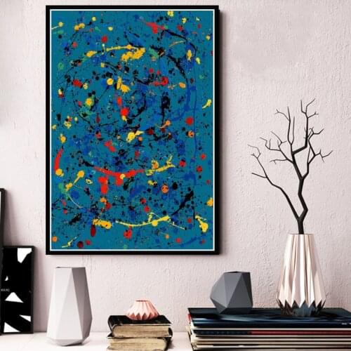Jackson Pollock Famous Abstract Artwork Oil Paintings Canvas Posters And Prints Wall Art Pictures for LivingRoom Home Decoration