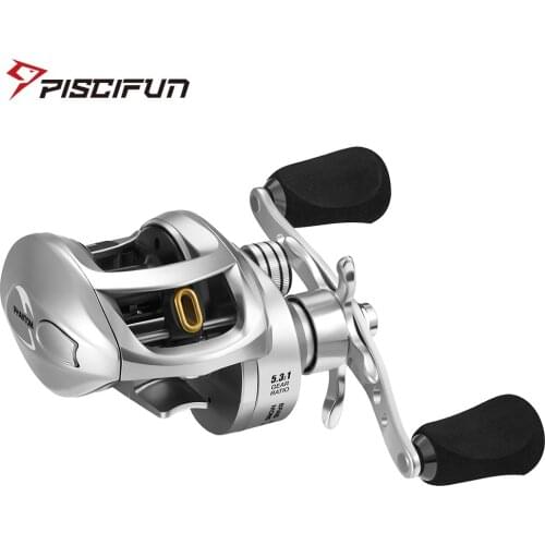 Piscifun Phantom S Baitcasting Fishing Reel 5.3:1 / 7.6:1 Gear Ratios 6.5 / 8.1kg Max Drag Carbon Handle Bait Casting Reel