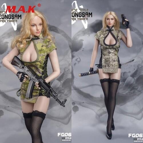 Chinese Wind 1/6 Collectible Sexy Female Clothes Accessory FG061 Cheongsam Maiden Suit Model for 12 inches Action Figure Body