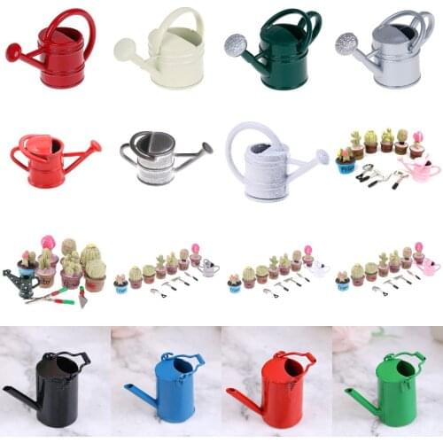 1/12 Metal Watering Can Garden Miniature Decoration For Children Kids Dolls Accessories Dollhouse Miniature Furniture Decor