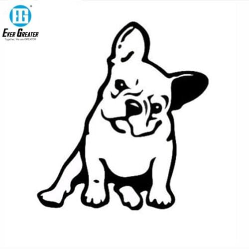 FRENCH BULLDOG Dog Vinyl Decal Window Decoration Lovely Animal Car Sticker Black/Silver #B1103