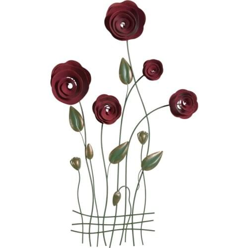 European style entrance porch wall decor three dimensional iron rose flower hanging pendent modern fashion home decoration