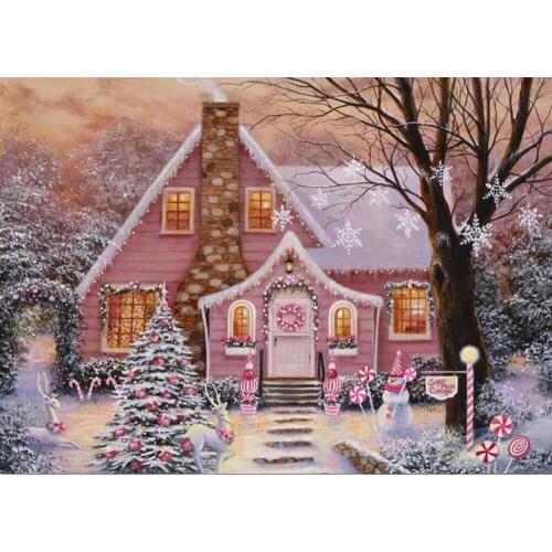 Full Square/Round 5D DIY Diamond Painting "Pink house" Rhinestones Mosaic Diamond Embroidery Sale picture home decoration FG1785