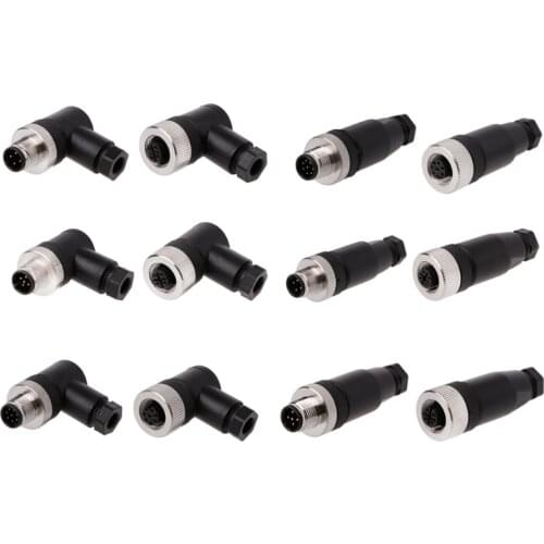 PG7 Sensor Connector IP67 4/5/8 Pin Male/Female Straight/Right Angle M12 Plug C5AC