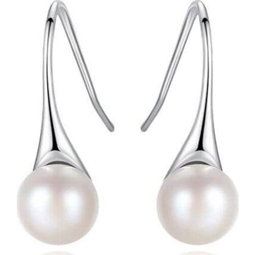Lnngy Genuine 925 Sterling Silver Pearl Stud Earring 100% Natural Freshwater Pearl Earring Jewelry Stud Earring for Women Gifts