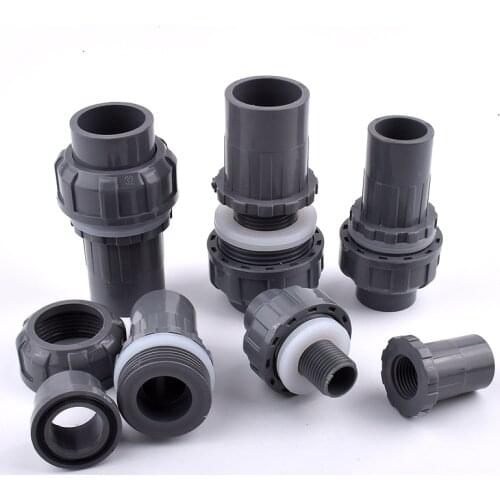 2~10Pcs 20/25/32/40/50mm PVC Pipe Union Connectors Fish Tank Drain Garden Irrigation Accessories Aquarium Inlet Outlet Joints