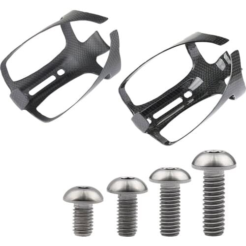 Titanium M5 x 8 10 12 15mm Allen Half Round Head Bolts Screw And Full Carbon Fiber Water Bottle Cage MTB Road Bike Bottle Holder