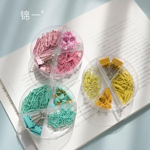 TUTU Kawaii duck Metal Paper Clip Candy Color Binder Clips For Book Decorative Clip Set School Stationery H0489