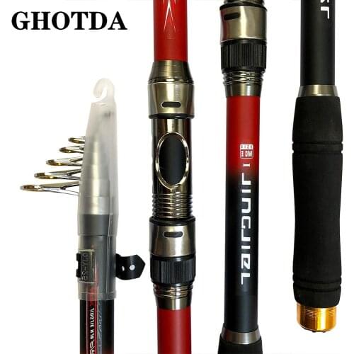 GHOTDA Telescopic Fishing Rod Spinning Fly Carp Feeder Carbon Fiber Pesca 3.6M 3.0M 2.7M 2.4M 2.1M Super Hard Rod